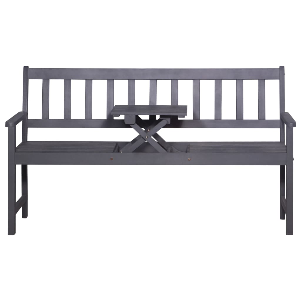 

vidaXL Driezits tuinbank met tafel 158 cm massief acaciahout grijs