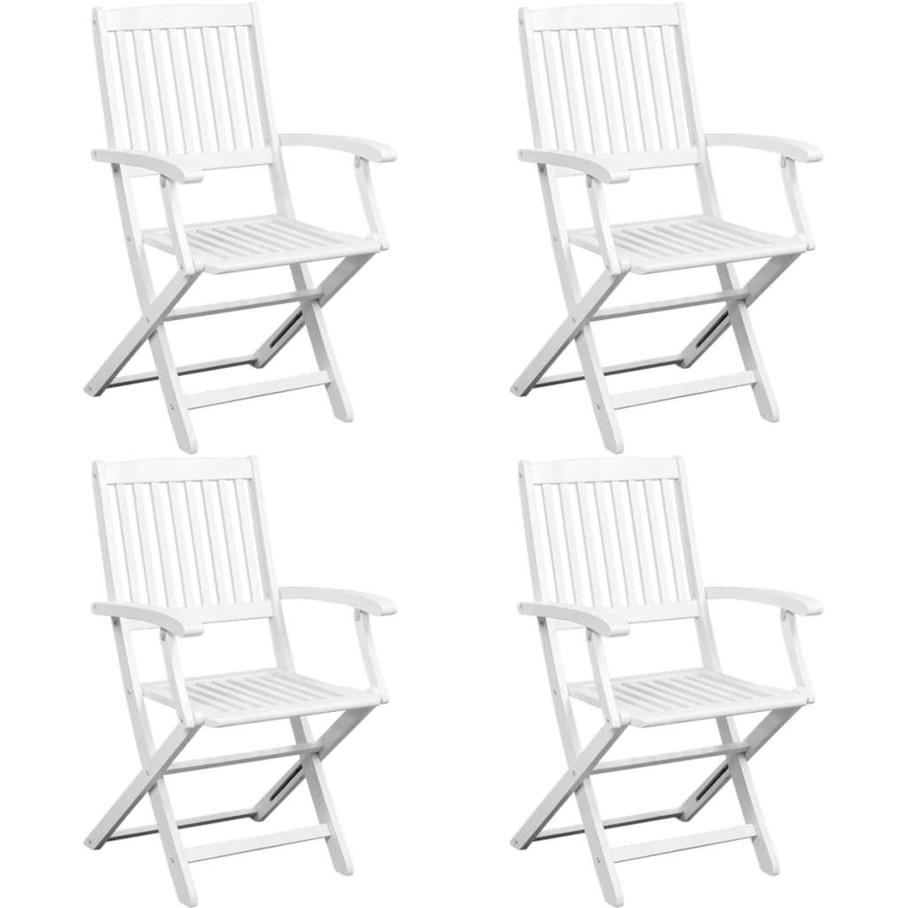 

vidaXL 5-delige Tuinset massief acaciahout wit