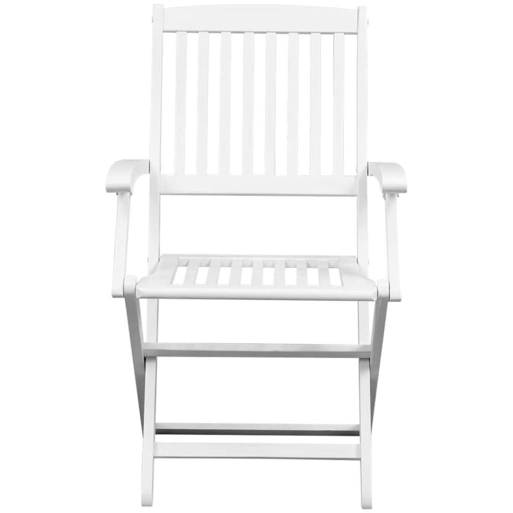vidaXL Dining Chairs 2 pcs White Solid Acacia Wood