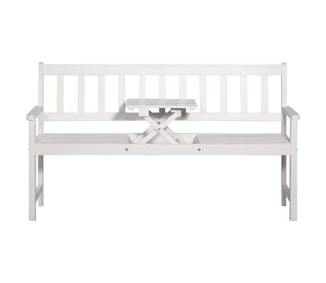 vidaXL 3-Seater Garden Bench with Table 158 cm Solid Acacia Wood White