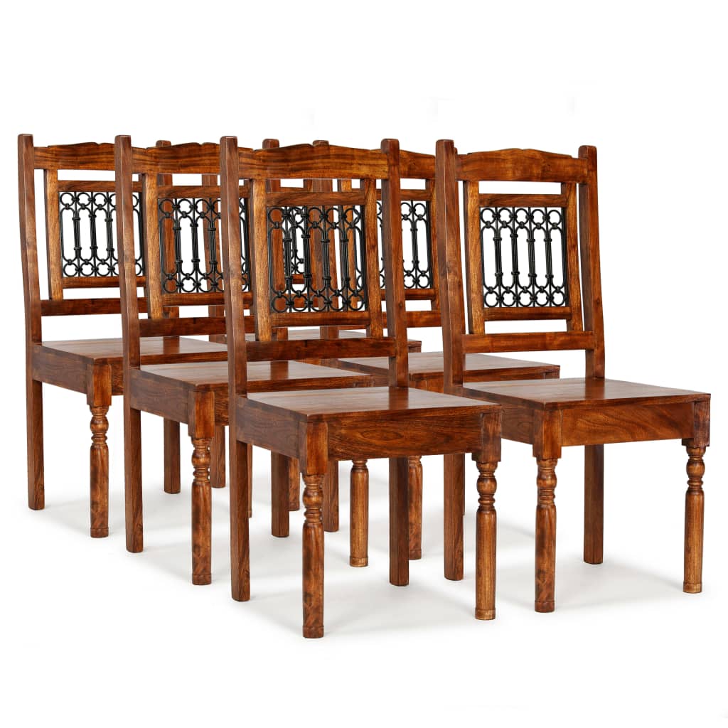 

vidaXL Dining Chairs 6 pcs Solid Wood with Sheesham Finish Classic