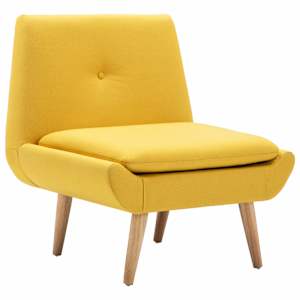 Křeslo žluté textil - obrázek 2