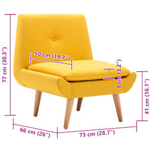 Křeslo žluté textil - obrázek 8