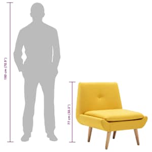 Křeslo žluté textil - obrázek 9
