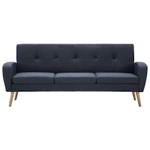 vidaXL Trivietė sofa, audinys, tamsiai pilka