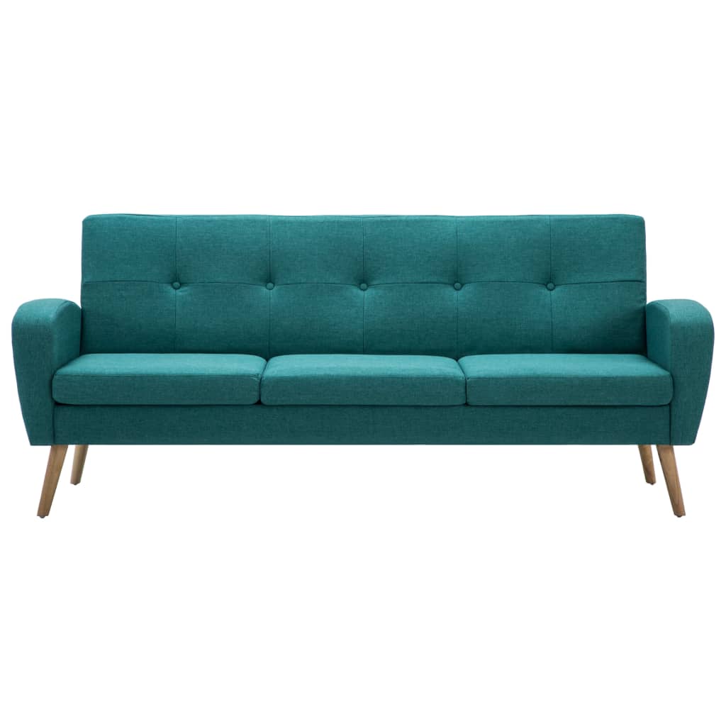 vidaXL 3-personers sofa stof grøn