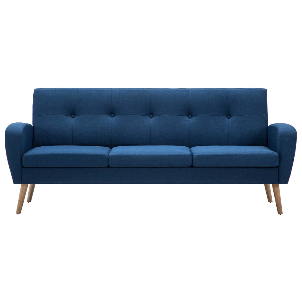 vidaXL 3-местен диван, текстил, син