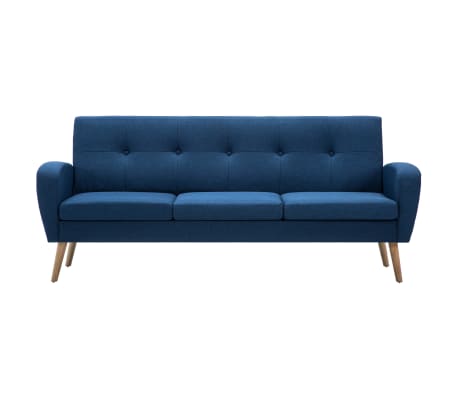 vidaXL 3-Sitzer-Sofa Stoff Blau