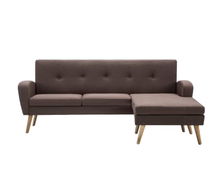 vidaXL Καναπές Γωνιακός Καφέ 186 x 136 x 79 εκ. Υφασμάτινος
