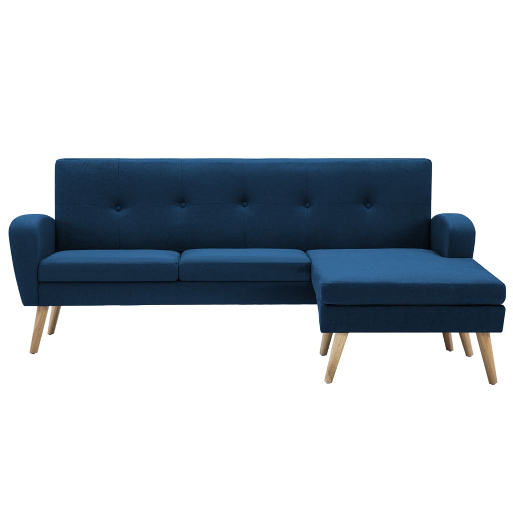 vidaXL Sofa in L-Form Stoffbezug 186 x 136 x 79 cm Blau