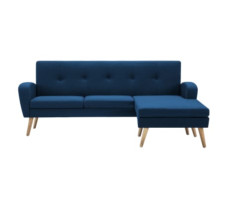 vidaXL Sofa in L-Form Stoffbezug 186 x 136 x 79 cm Blau