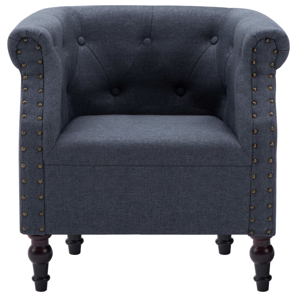 vidaXL Sillón de tela gris oscuro