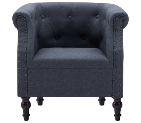 vidaXL Sillón de tela gris oscuro