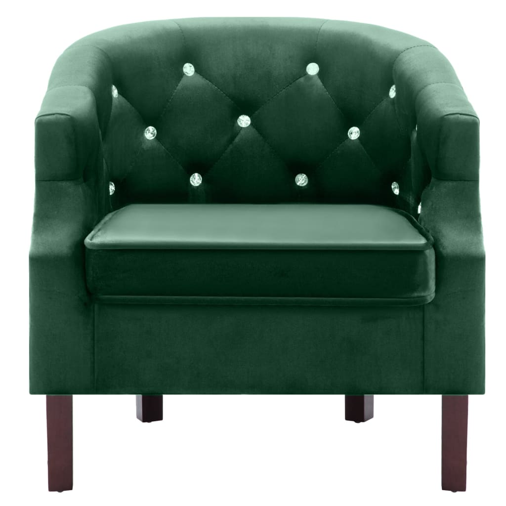 vidaXL Fauteuil Vert Velours