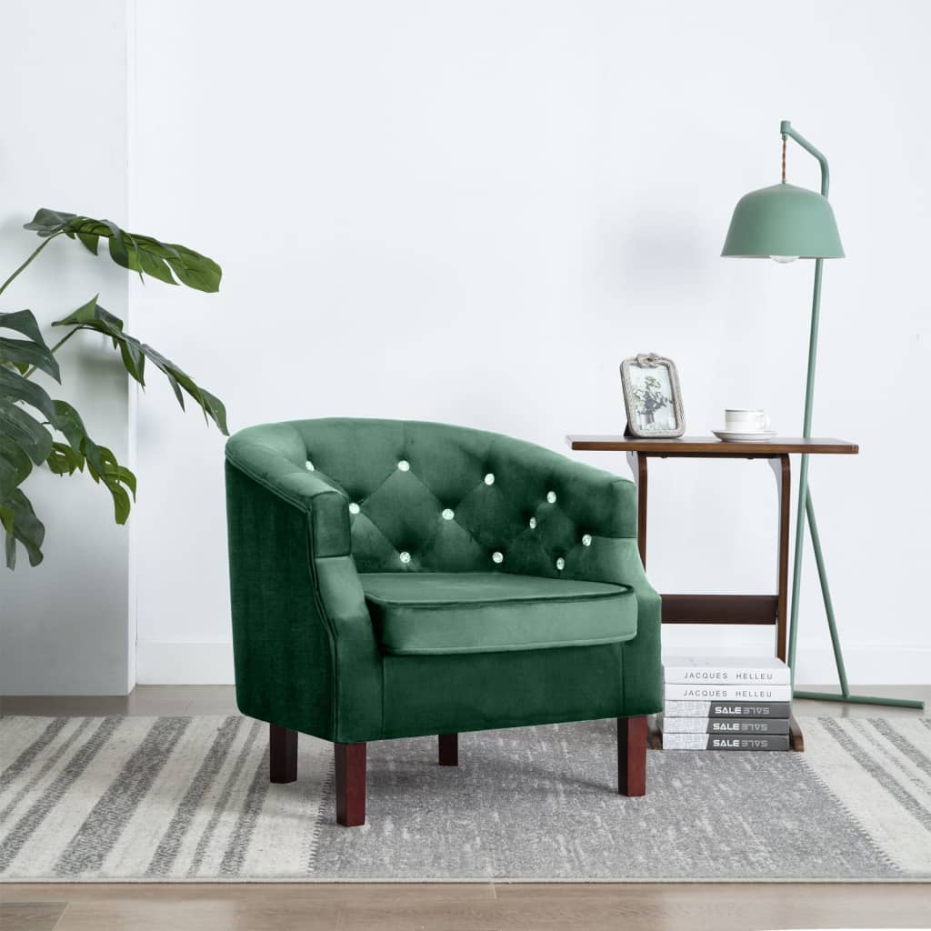 vidaXL Fotoliu, verde, catifea de la vidaxl imagine noua