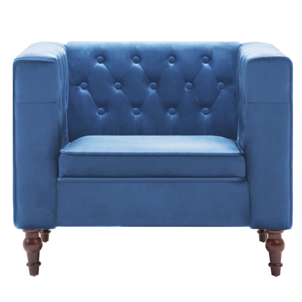 

vidaXL Fauteuil fluweel blauw