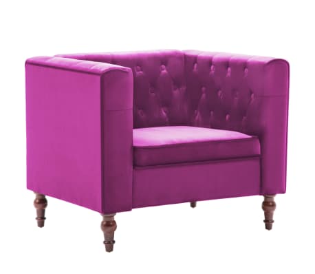 vidaXL Fauteuil Violet Velours vidaXL Fauteuil Violet Velours