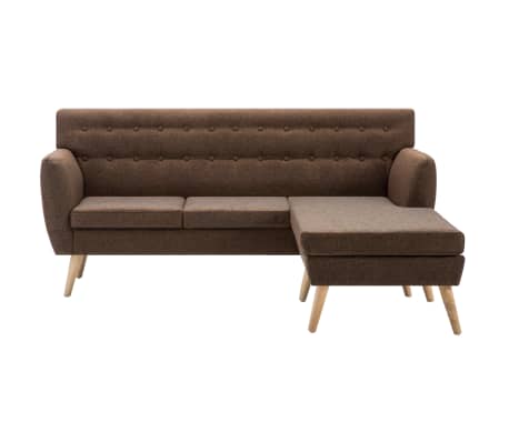 vidaXL L-formos sofa, aud. apmušal., 171,5x138x81,5cm, ruda