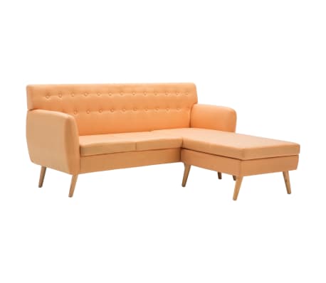 vidaXL Divano a L Rivestimento Tessuto Arancione Sdraio Sofa Arreddo Salotto