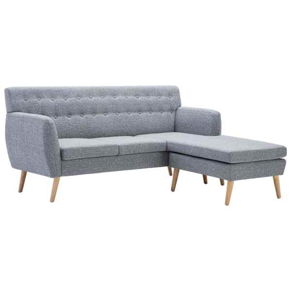 vidaXL nurgadiivan, kangast polster 171,5 x 138 x 81,5 cm helehall
