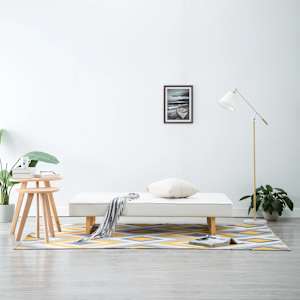 vidaXL ソファベッド 合成皮革製 ホワイト