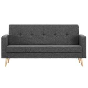 vidaXL Sofa, audinys, tamsiai pilka
