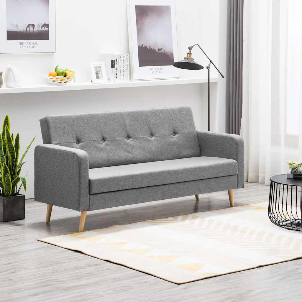 vida XL Sofa Stoff Hellgrau