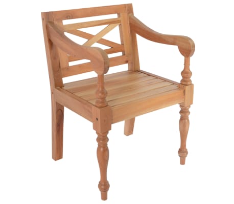 vidaXL Krzesła Batavia, 2 szt., jasnobrązowe, lite drewno mahoniowe
