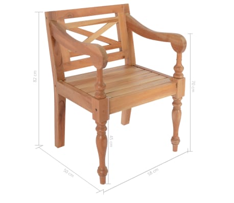 Vidaxl Batavia Chairs 2 Pcs Light Brown Solid Mahogany Wood