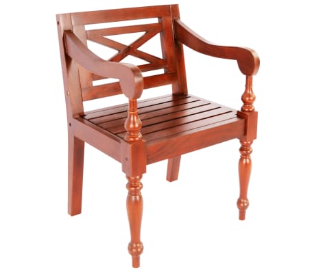 vidaXL 2 db sötétbarna tömör mahagóni Batavia szék