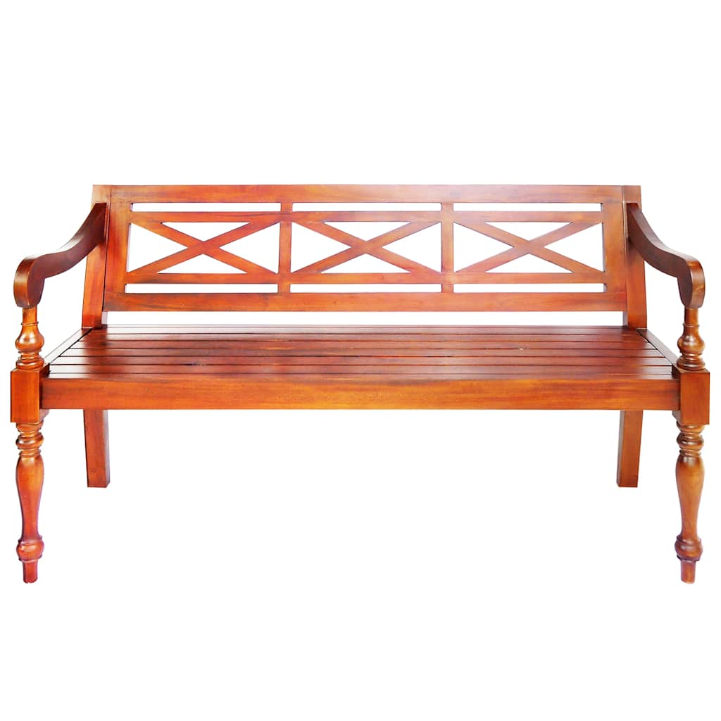 vidaXL Lavička Batavia 136 cm, mahagónový masív, tmavohnedá