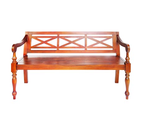 vidaXL Banco Bat&aacute;via 136 cm madeira maci&ccedil;a de mogno castanho escuro