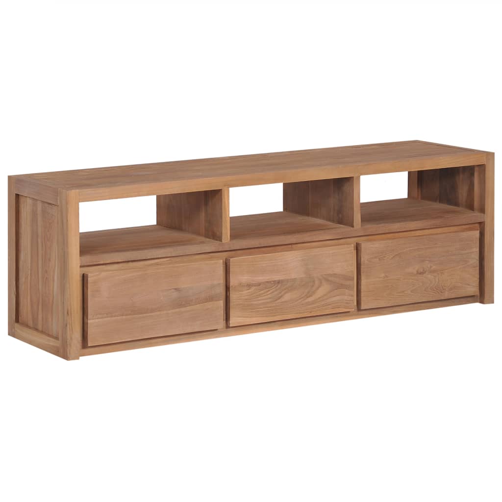 vidaXL TV-Schrank Massivholz Teak Natur 120×30×40 cm