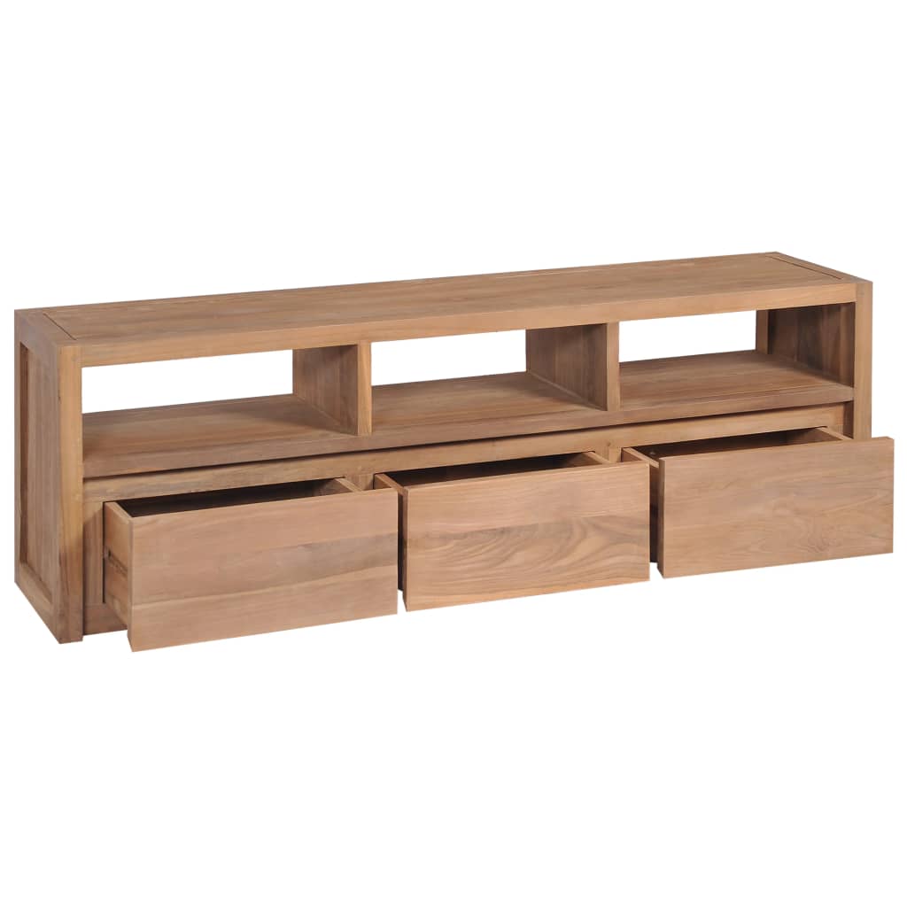 VidaXL - vidaXL Tv-meubel 120x30x40 cm teakhout met natuurlijke afwerking