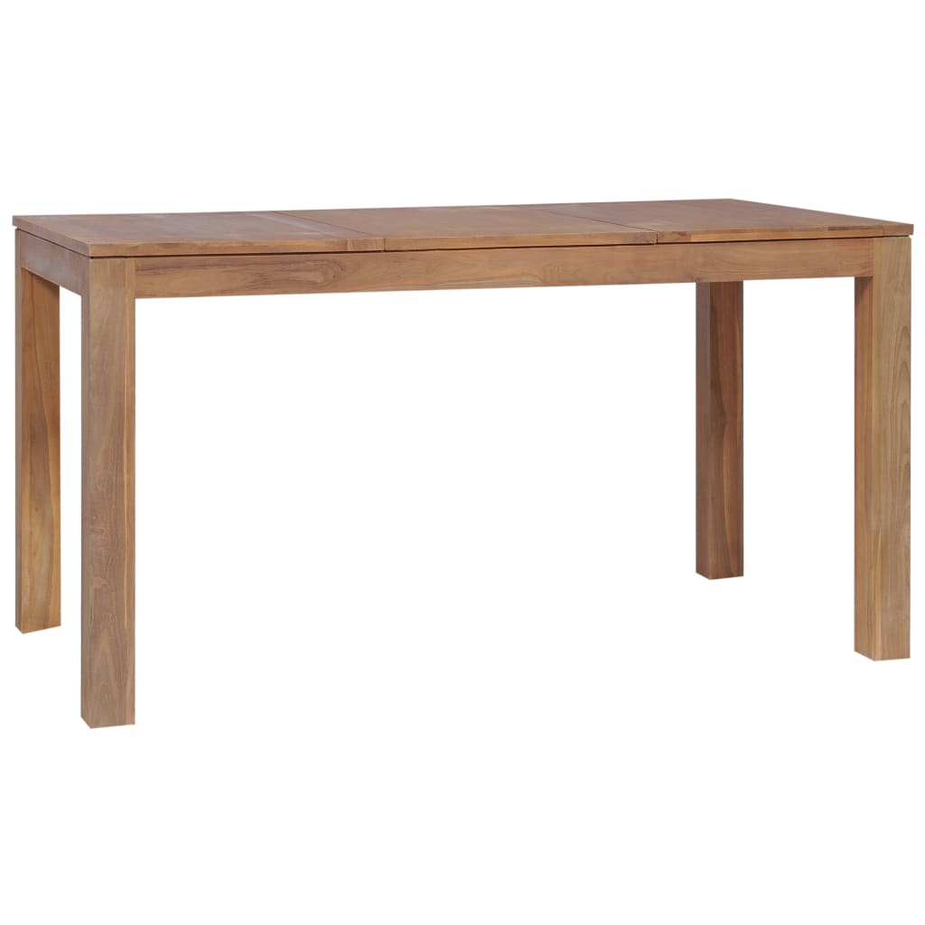 vidaXL Eettafel 140x70x76 cm teakhout met natuurlijke afwerking afbeelding