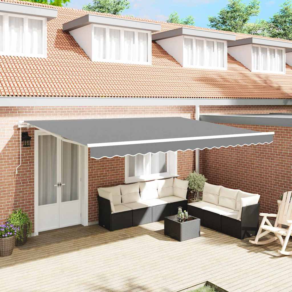 Awning Manual White 4 x 3 m Metal