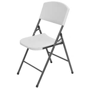 vidaXL Sulankstomos sodo kėdės, 2 vnt., HDPE ir plienas, baltos