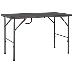 Skládací zahradní stůl hnědý 120x60x74 cm HDPE ratanový vzhled - obrázek 1