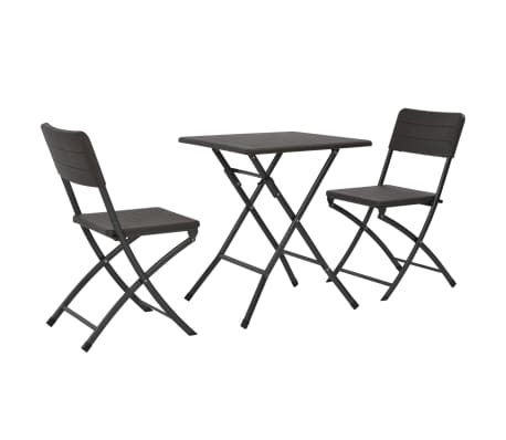 Olcsó vidaXL 3 részes barna rattan hatású HDPE összecsukható vidaXL 3 részes barna rattan hatású HDPE összecsukható