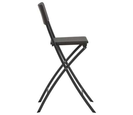 vidaXL Chaise de bar pliable 2pcs PEHD et acier Marron Aspect de rotin vidaXL Chaise de bar pliable 2pcs PEHD et acier Marron Aspect de rotin