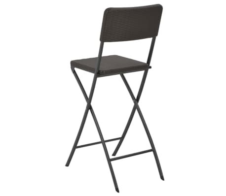 vidaXL Chaise de bar pliable 2pcs PEHD et acier Marron Aspect de rotin vidaXL Chaise de bar pliable 2pcs PEHD et acier Marron Aspect de rotin