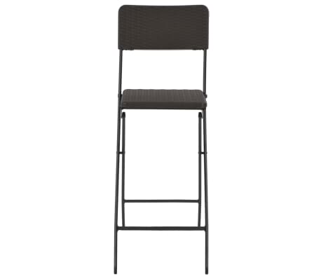vidaXL Chaise de bar pliable 2pcs PEHD et acier Marron Aspect de rotin vidaXL Chaise de bar pliable 2pcs PEHD et acier Marron Aspect de rotin