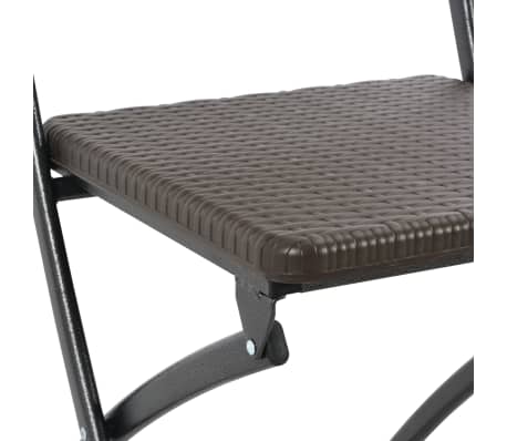 vidaXL Chaise de bar pliable 2pcs PEHD et acier Marron Aspect de rotin vidaXL Chaise de bar pliable 2pcs PEHD et acier Marron Aspect de rotin