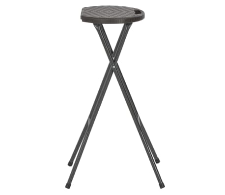 vidaXL Tabouret de bar pliable 2 pcs PEHD et acier Marron Aspect rotin vidaXL Tabouret de bar pliable 2 pcs PEHD et acier Marron Aspect rotin