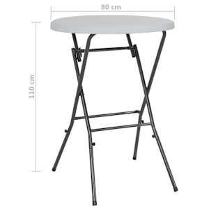 Skládací barový stůl bílý 80 x 110 cm HDPE - obrázek 6
