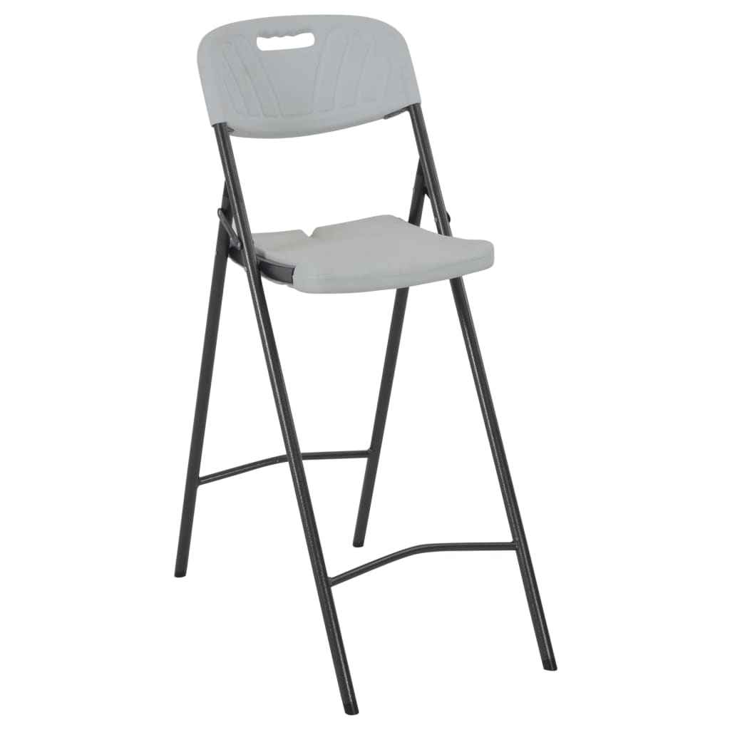 Skládací barové židle 2 ks HDPE a ocel bílé