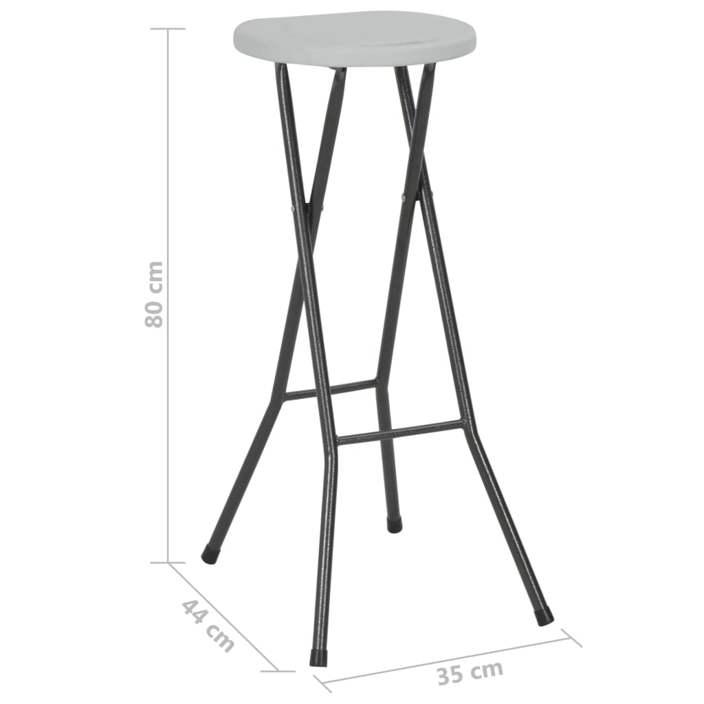 Folding Bar Stools 2 Pcs HDPE And Steel White VidaXL 19 width=274