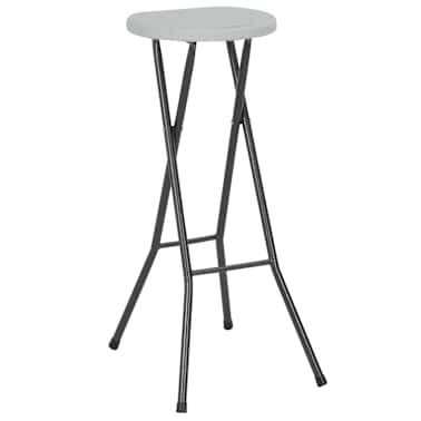 vidaXL Bancos de bar dobráveis 2 pcs PEAD e aço branco[2/8]