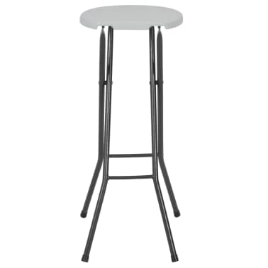 vidaXL Bancos de bar dobráveis 2 pcs PEAD e aço branco[4/8]