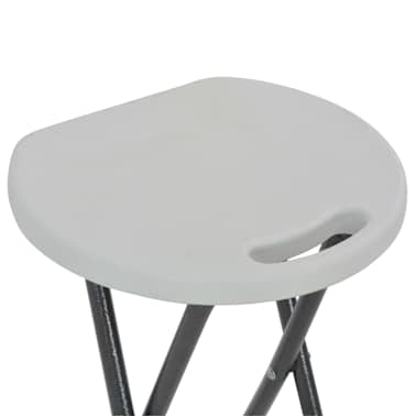 vidaXL Bancos de bar dobráveis 2 pcs PEAD e aço branco[6/8]